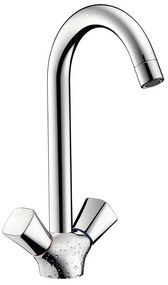 Rubinetto da cucina a collo di cigno My Cube argento cromato lucido HANSGROHE