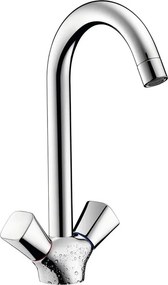 Rubinetto da cucina fisso a collo di cigno My Cube argento cromato lucido HANSGROHE