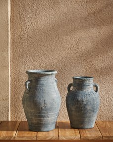 Kave Home - Vaso Blanes in terracotta blu 35 cm