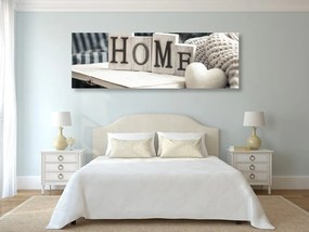 Stampa su tela – Con scritta Home e natura morta