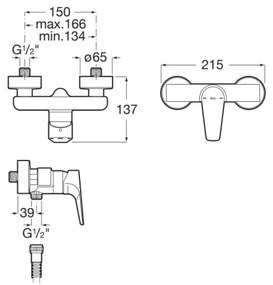 Roca A5A2190C00 - Miscelatore doccia ATLAS cromo lucido