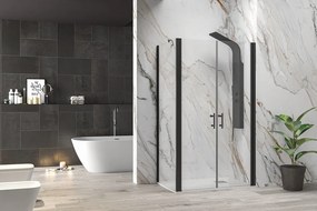 Box doccia 80x90 nero apertura saloon altezza 200h | KS2800AS - KAMALU