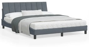 Giroletto con luci led grigio scuro 160x200 cm in velluto