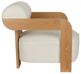 Poltrona beige con rivestimento in bouclé Oolong – Zuiver