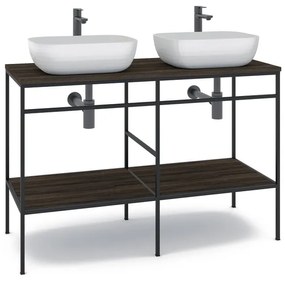Mobile bagno con lavabo L 120 x H 92 x P 45.5 cm nero per doppia vasca Outline