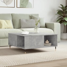 Tavolino Salotto Grigio Cemento 80x80x36,5 Cm Legno Multistrato /