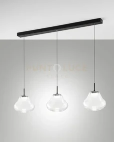 Deva sospensione trasparente 3 luci lineare  a led cct 2700k - 3000...