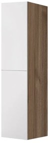 Colonna per lavanderia H 180 cm effetto legno e ante in bianco Wanda