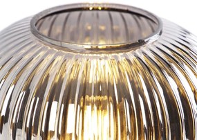 Lampada da tavolo intelligente nera con vetro fumé incl. Wifi A60 - Karel