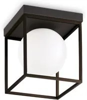 Plafoniera Contemporanea Lingotto Metallo Nero 1 Luce E14 28W Ip20