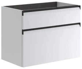 Mobile da bagno sotto lavabo Fusion bianco opaco L 79.5 x H 60 x P 45.5 cm 2 cassetti, lavabo non incluso