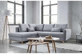 Divano letto angolare grigio chiaro L, angolo sinistro Scandic Lagom - Miuform