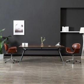 Sedia Da Pranzo Girevole Marrone İn Similpelle /