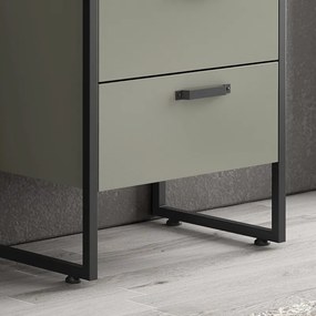 Mobile bagno 65cm con lavabo e struttura metallica nera IKOS-65 - KAMALU