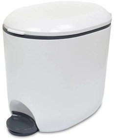 Cestino per la spazzatura in plastica bianco con pedale 3,5 l – Addis