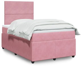 Giroletto A Molle Con Materasso Rosa 120x200 Cm İn Velluto /