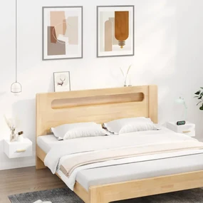 Comodini a muro 2 pz bianco lucido 35x35x20 cm