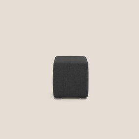 Cube pouf in tessuto morbido impermeabile T03 antracite