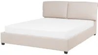 Letto ad acqua imbottito color crema con doghe in legno 160 x 200 cm stile classico elegante