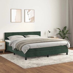 Giroletto A Molle Con Materasso Verde Scuro 160x200 Cm Velluto /