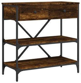 Tavolino consolle rovere fumo 75x34,5x75cm legno multistrato