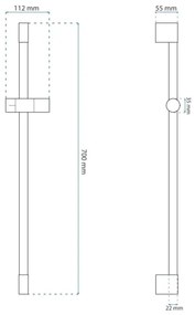 REA-P6500 - Supporto per doccetta 70 cm, oro spazzolato