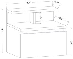 Comodino ALICE 39,8x35 cm bianco