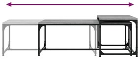 Tavolini da Salotto 2 pz Grigio Sonoma in Legno Multistrato