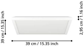 Eglo 901461 - Lampada LED dimmerabile da esterno ROVITO-R 17,6W/230V 39x39 cm IP44 bianco + +TC