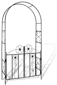 Arco con porta da giardino per piante rampicanti