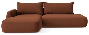 Divano angolare color terracotta allungabile (con penisola a sinistra/con chaise lounge) Hale – Makamii