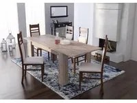 Tavolo allungabile Albacete, Tavolo da pranzo estensibile, Consolle multiuso con allunghe, Cm 140x88h75, Rovere