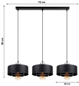 Lampadario a sospensione con filo VEST 3xE27/60W/230V