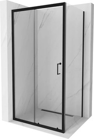 Mexen Apia cabina doccia scorrevole 100 x 80 cm, trasparente, nero - 840-100-080-70-00