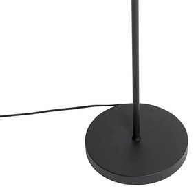 Lampada da terra di design nera con oro 2 luci - Stijn