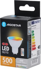 Aigostar - Lampadina LED RGBW dimmerabile GU10/6W/230V 3000K + telecomando