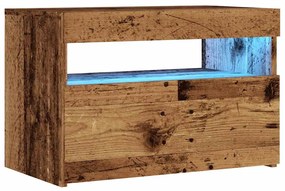 Mobile porta tv con led legno antico 60x35x40 cm multistrato