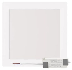 Plafoniera LED Quadrata 20W 2.000lm no Flickering 225x225mm OSRAM LED - Dimmerabile Colore Bianco Caldo 3.000K