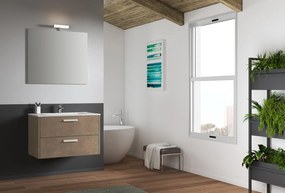 Mobile sottolavabo, lavabo e specchio Panama bronzo L 79.5 x H 50 x P 45.5 cm 1 vasca 2 cassetti