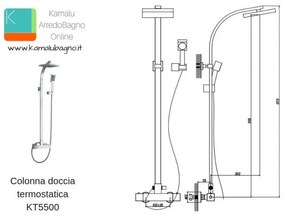 Kamalu - colonna doccia con miscelatore termostatico kt5500