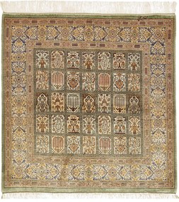 Ghom Tappeto 100x100 (Iran) Annodato A Mano