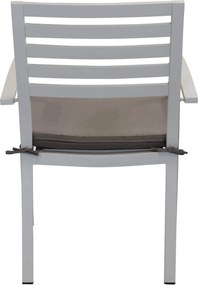 DEXTER - set tavolo in alluminio cm 160/240 x 90 x 75 h con 6 poltrone Dexter