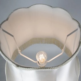 Lampada da terra retrò in ottone con paralume Granny crema 45 cm - Kaso