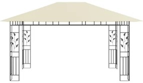 Gazebo con Zanzariera 4x3x2,73 m Crema 180 g/m²