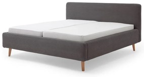 Letto matrimoniale imbottito grigio scuro rete non inclusa 160x200 cm Mattis Cord – Meise Möbel
