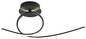 Plafoniera LED moderno Wendy, nero 58x18 cm, luce naturale NOVECENTO