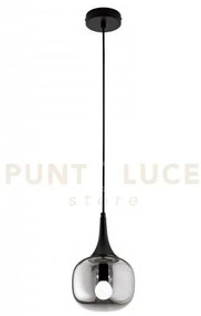 Lampadario a sospensione jaipur fume' e nera 1 luce attacco e14 17x...