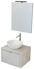 Mobile bagno sospeso 60 cm grigio nuvola Master lavabo 40 e specchio