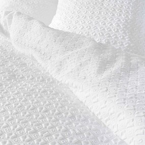 Set copripiumino e federa bianco in microfibra per letto singolo 140x200 cm Litea – douceur d'intérieur