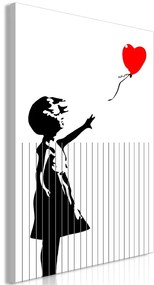 Quadro Cut Banksy (1 Part) Vertical  Colore Rosso, Dimensioni e Misure 40x60